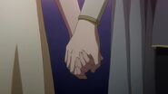 Zen holding hands with Shirayuki.