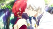 Zen and Shirayuki kiss, officially starting their relationship.