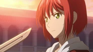 Shirayuki challenges Haruka's sword.