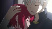 Zen comforts Shirayuki and offers to stay with her.