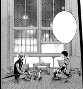 Zen and Obi in the Pharmacy Lounge at night. (Chapter 11)