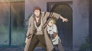 Mukaze getting an encouraging push from Kazuki.