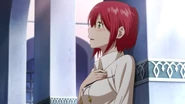 Shirayuki blushing because she saw Zen.