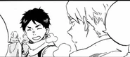 Knight asking his friend if the helmed knight was leaving without ever having been seen without his helmet. Chapter 101