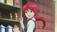 Shirayuki in her pharmacy.