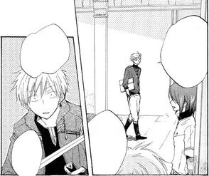 Higata greets Shirayuki, shocking Zen.