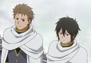 Shikito and another soldier prepare to go to the lookout.