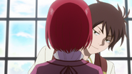 Raji impressed by Shirayuki's hair color.