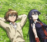 Tatsumi and Akame on the Soundtrack Cover