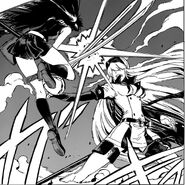 Akame fighting Esdeath