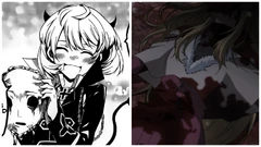 Diferencia entre el despellajamiento de Spear en manga y anime.