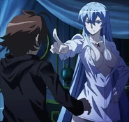 Esdeath seductively teasing Tatsumi