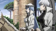 Najenda as a general rides her horse alongside with Esdeath