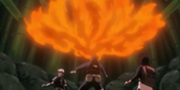 Obito usando un jutsu fuego