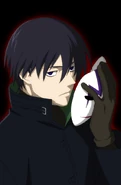 Shun quitándose su mascara