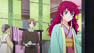 Yona choosing her outfit