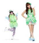 Yasai Sisters and Yasai Uranai lettuce costumes