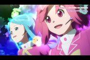 Nagisa and Chieri singing "Kibou ni Tsuite"