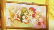 Takamina, Sae, Mayuyu, Yuuko, and Kojiharu on TV.