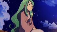 Chieri watching the moon.