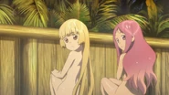 Mimori and Yuka taking a bath.