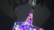 Yuka and Mamoru almost kissing.