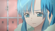 Chieri's sad expression.