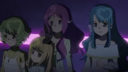 Chieri, Mimori, Sonata, and Suzuko watching the concert.