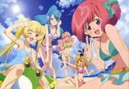 Nagisa and the other playing in the beach.