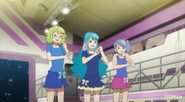 Suzuko, Chieri, and Makoto practicing,