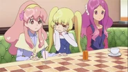 Mimori, Yuka, and Orine at breakfast.