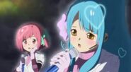 Nagisa blushing seeing Chieri singing.