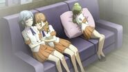 Himeko sleeping with Megumi and Sae on the couch.