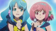 Chieri talking to Nagisa and singing.