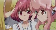 Yuka, Orine, and Nagisa listening to Tsubasa's orders