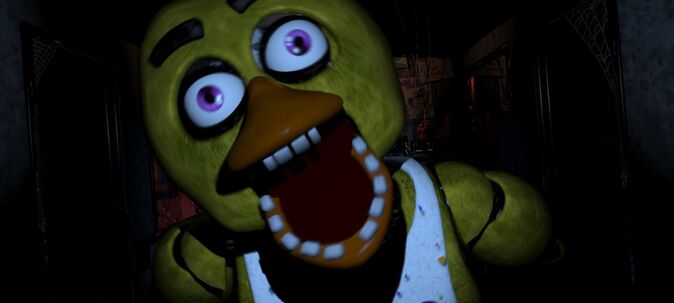 205046 - safe, artist:bootsdotexe, withered chica (fnaf), animatronic,  bird, chicken, fictional species, galliform, robot, five nights at freddy's,  2017, bib, eyelashes, female, looking at you, purple eyes, signature,  simple background, solo, transparent