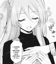 Hitsugi comparing her breasts