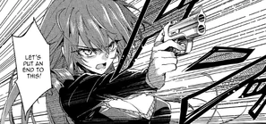Isuke attempts to shoot Tokaku