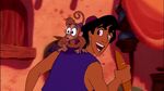 Aladdin and Abu running from the guards