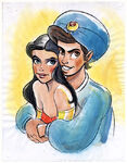 Concept art of Aladdin and Jasmine