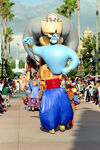 Genie puppet in Aladdin's Royal Caravan parade.