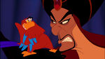 Jafar glares at Iago.