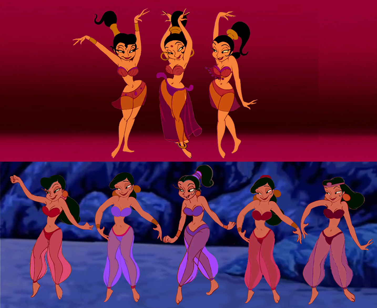 Genie's belly dancers | Aladdin Wiki | Fandom.