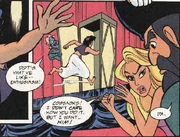 The queen orders her cossacks to kidnap Aladdin.