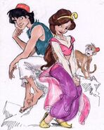 Aladdin and Jasmine concept art (1)