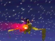 The Evil Sultan's hits when his Golden Phoenix The Mechanical Bird losing control.