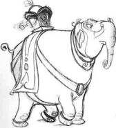 Concept art of Prince Ali's elephant