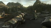 An official screenshot of the early Sawmill layout, back when the game was planned to have an open world