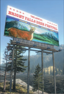 A Deerfest billboard at the entrance to Bright Falls