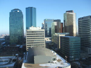 Centre-ville d'Edmonton au mois de mars.